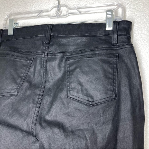 Eileen Fisher Waxed Black Jeans 10P Organic Cotton Coated Stretch Rock - Picture 12 of 16